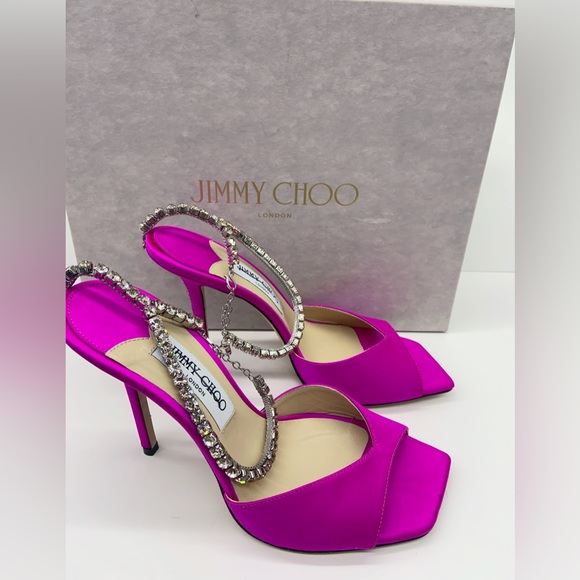 Jimmy Choo Saeda 100 Embellished Heeled Sandals - Picture 4 of 9
